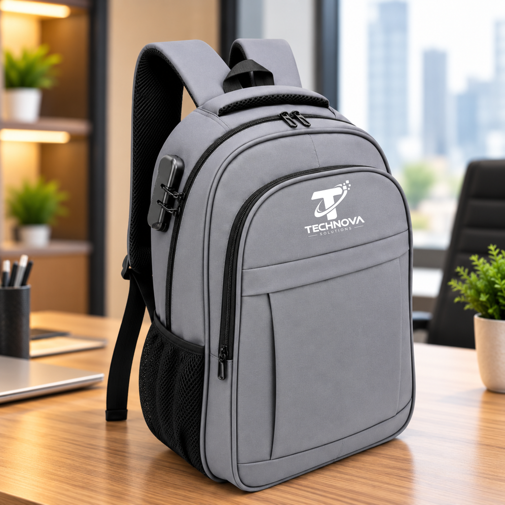 Office Backpack with Laptop Compartment, USB Charging Port & Anti-Theft Lock