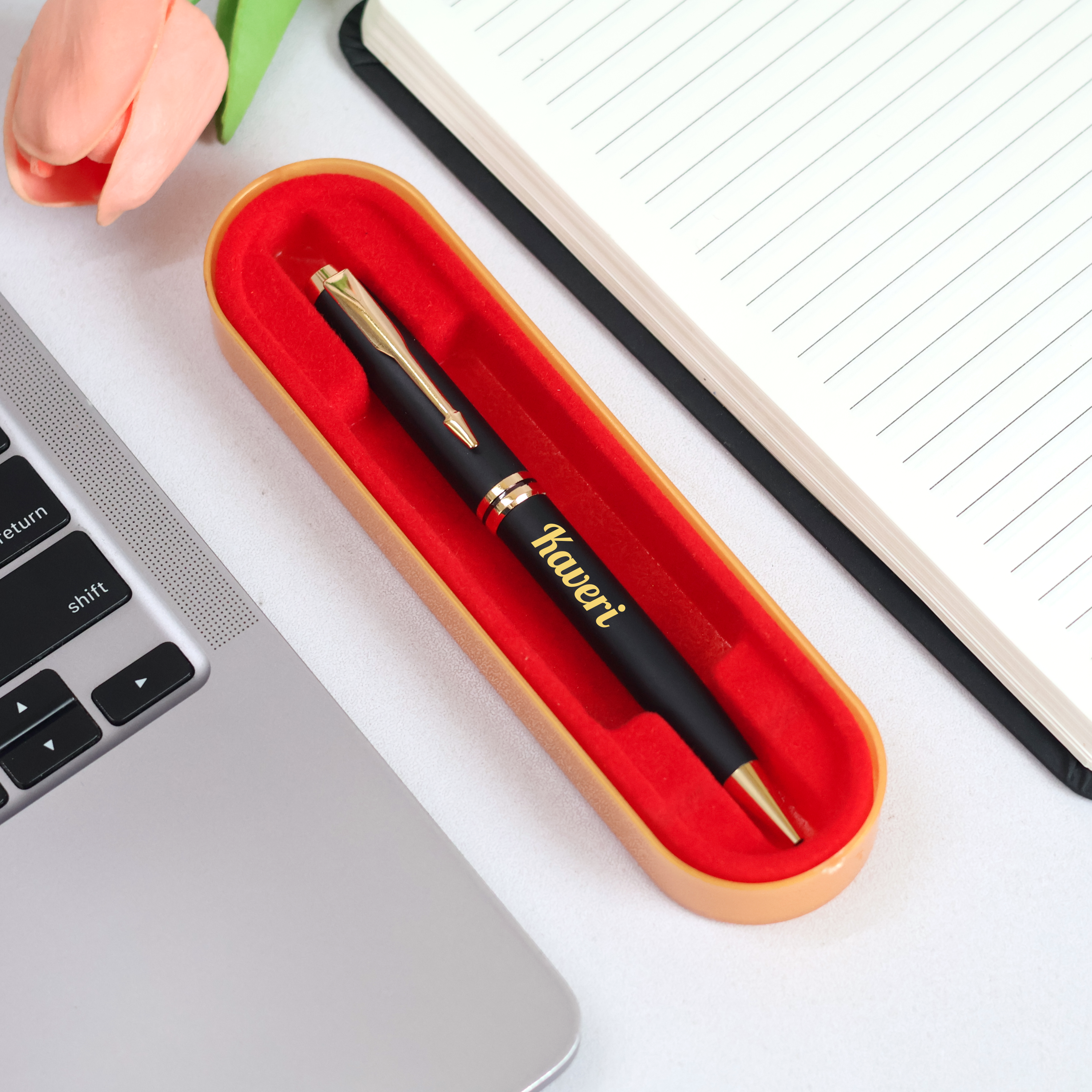 Premium metal pen Golden variant – custom name engraved – personal gift