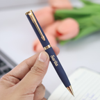 Custom name engraved matte pen – smooth ink writing demonstration
