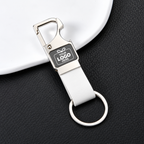 Metal Keychain with Leather Strap & Bottle Opener – Business Gifting