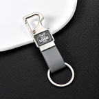 Metal Keychain with Leather Strap & Bottle Opener – Business Gifting