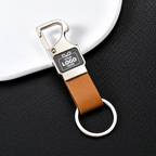 Metal Keychain with Leather Strap & Bottle Opener – Business Gifting
