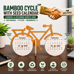 Bamboo Bicycle Perpetual Calendar with Plantable Seed Paper – Eco-Friendly Corporate Gift