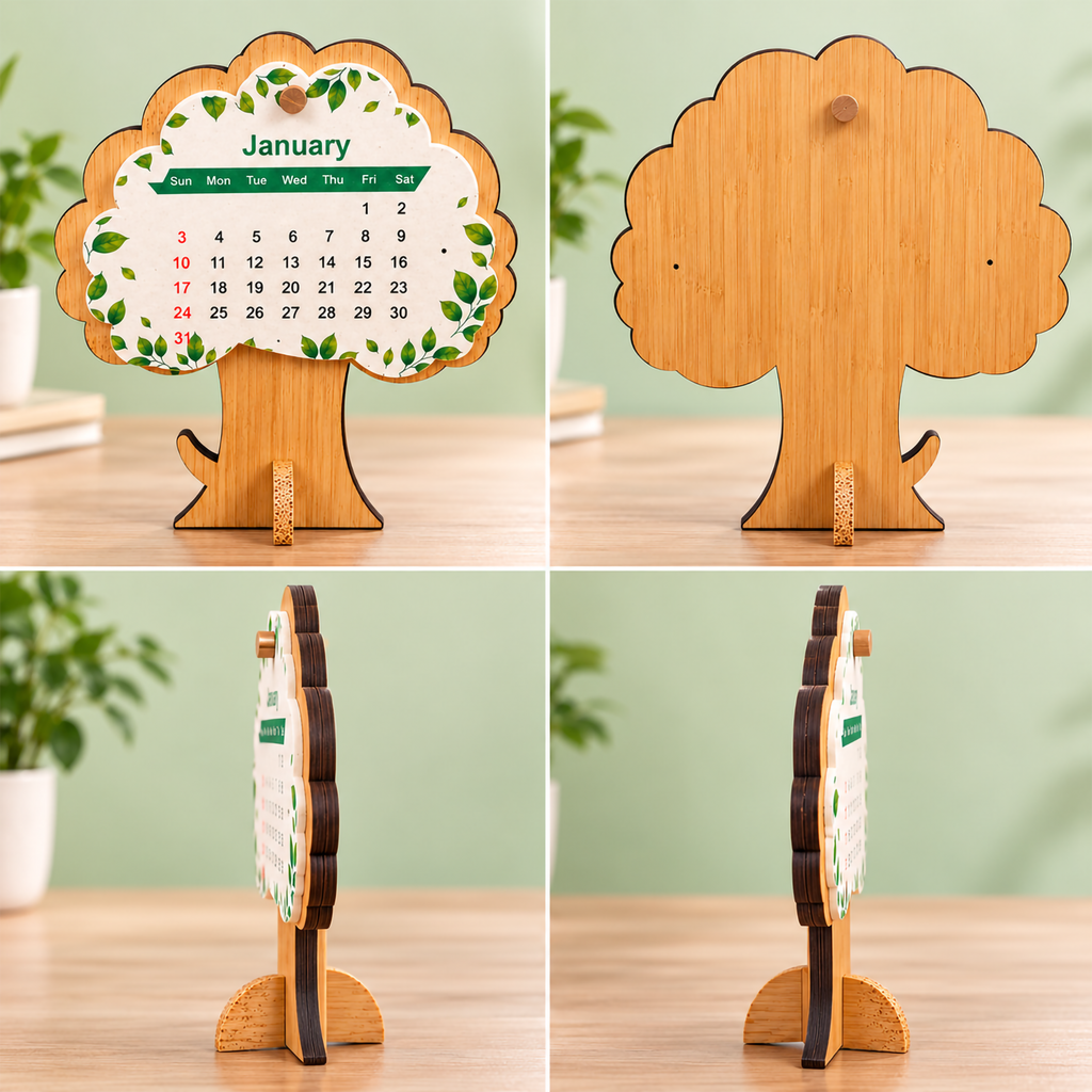 Bamboo Tree-Shaped Seed Paper Calendar – Eco-Friendly Corporate Gift
