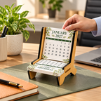 Bamboo Chair-Shaped Seed Paper Calendar – Eco-Friendly Corporate Gift