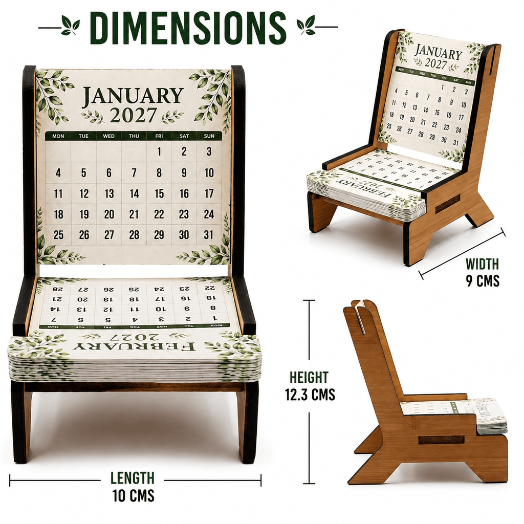 Bamboo Chair-Shaped Seed Paper Calendar – Eco-Friendly Corporate Gift
