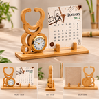 Bamboo Stethoscope Desk Watch with Seed Paper Calendar – Medical & Healthcare Gift