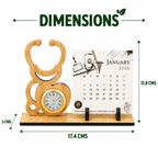Bamboo Stethoscope Desk Watch with Seed Paper Calendar – Medical & Healthcare Gift