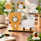 Bamboo Tooth-Shaped Watch with Seed Paper Calendar | Dentist & Dental Student Gift