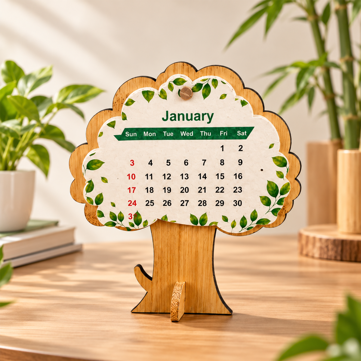 Bamboo Tree-Shaped Seed Paper Calendar – Eco-Friendly Corporate Gift