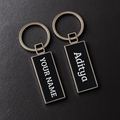 Customizable Rectangular Metal Keychain