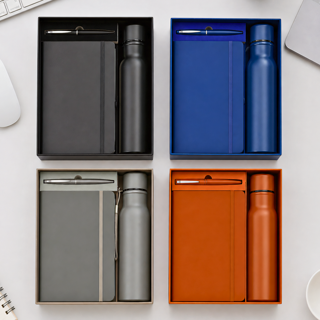 3 in 1 Personalized Corporate Gift Set | Diary, Pen & Bottle