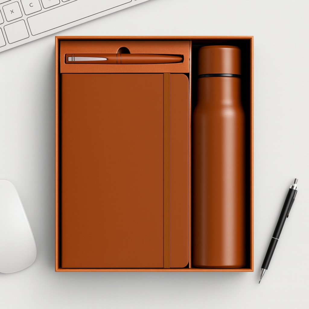 3 in 1 Personalized Corporate Gift Set | Diary, Pen & Bottle