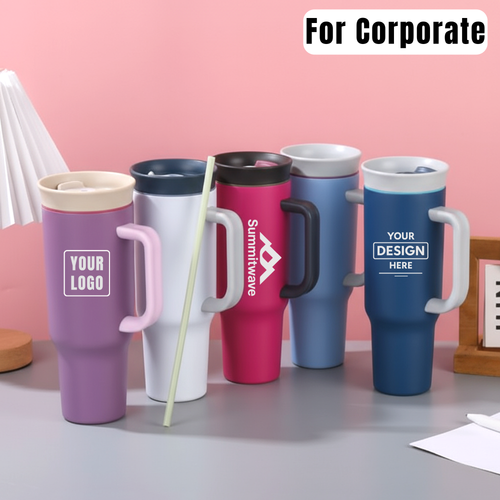 1175ml Insulated Tumbler with Handle & Straw – Big Capacity Hydration