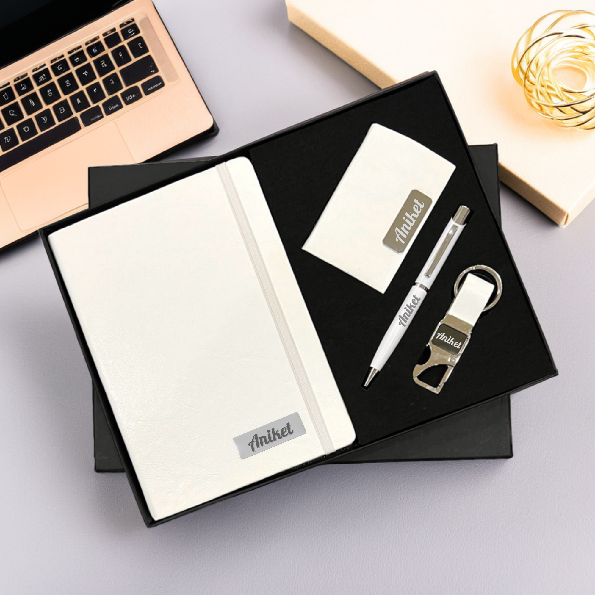 Customized Corporate Gift Set | Diary, Pen, Keychain & Cardholder