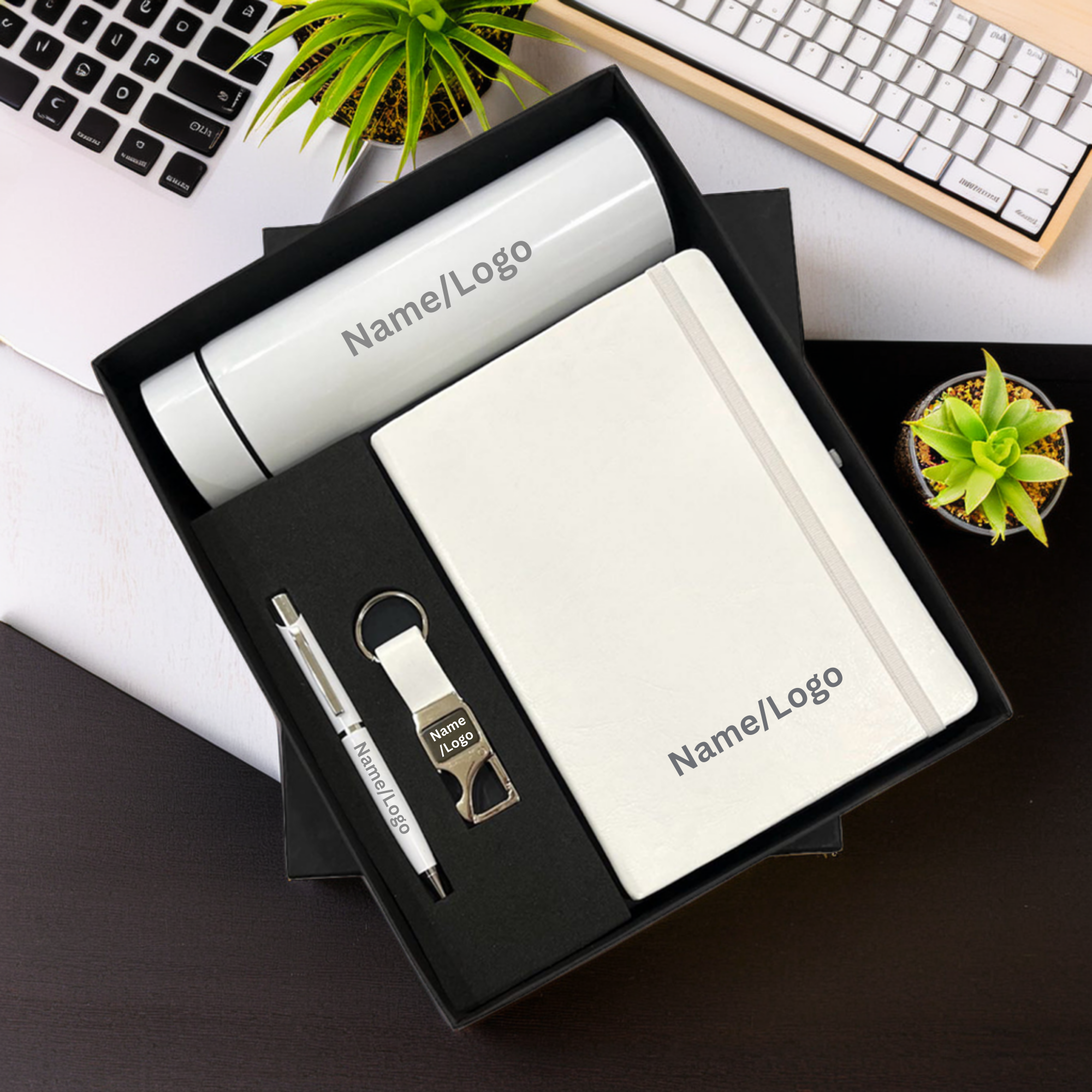 Corporate Gift Box for Employees & Clients – Custom Gift Set | Diary, Pen, Keychain, Bottle