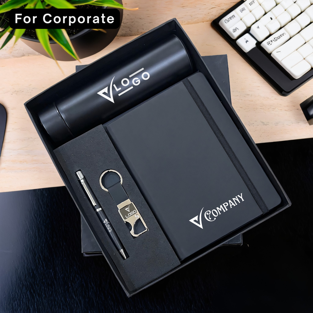 Corporate Gift Box for Employees & Clients – Custom Gift Set | Diary, Pen, Keychain, Bottle