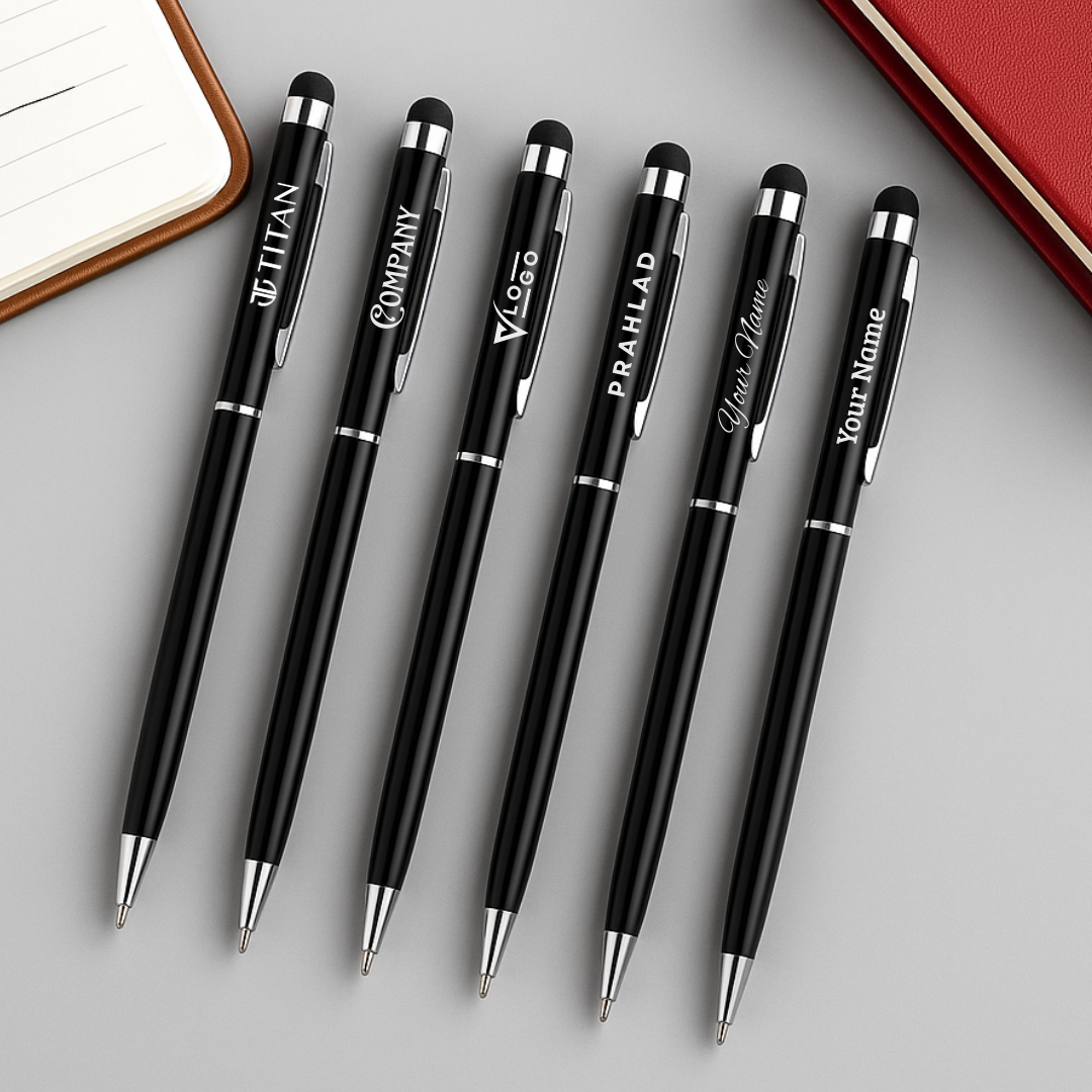 2-in-1 Metal Stylus Ballpoint Pen | Customised Pen with Name & Logo - Corporate Gift