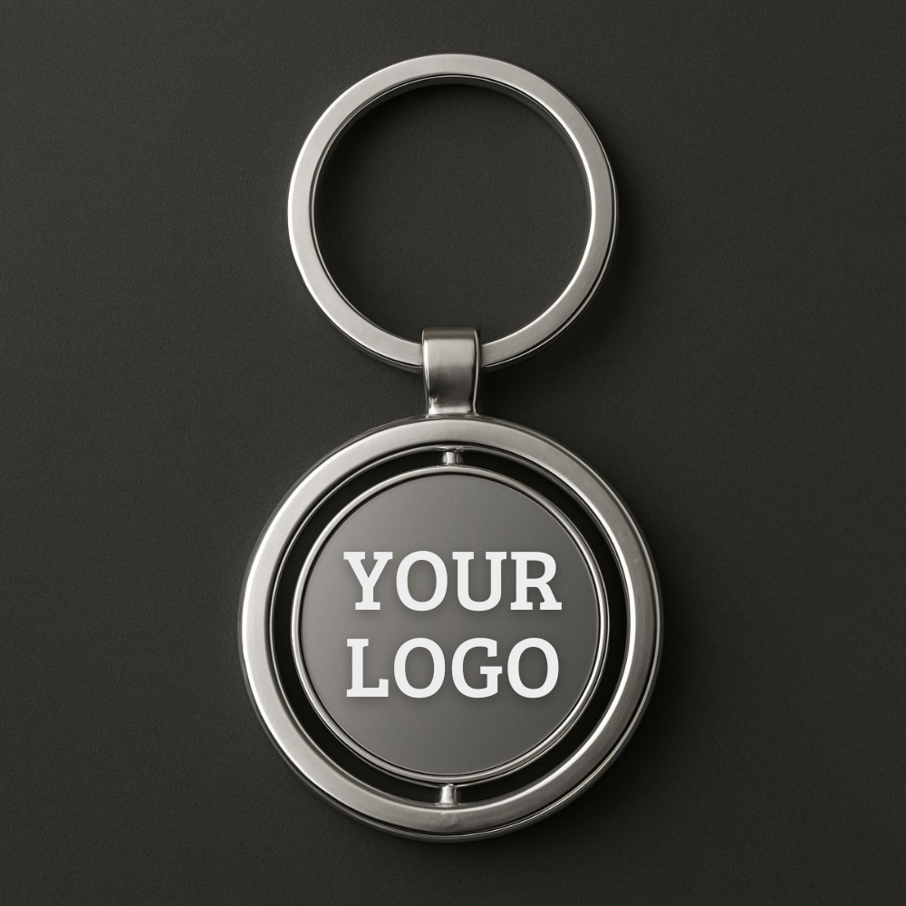 Rotating Metal Keychain with Custom Name Logo Printing