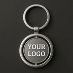 Rotating Round Metal Keychain – Custom Logo & Name Printing