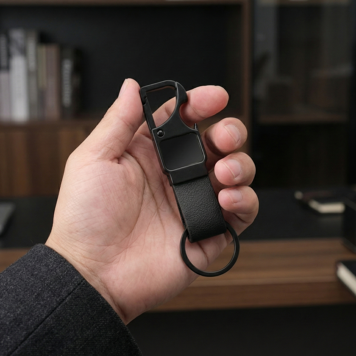 Matte Black Metal Keychain – Custom Branded Corporate Gift