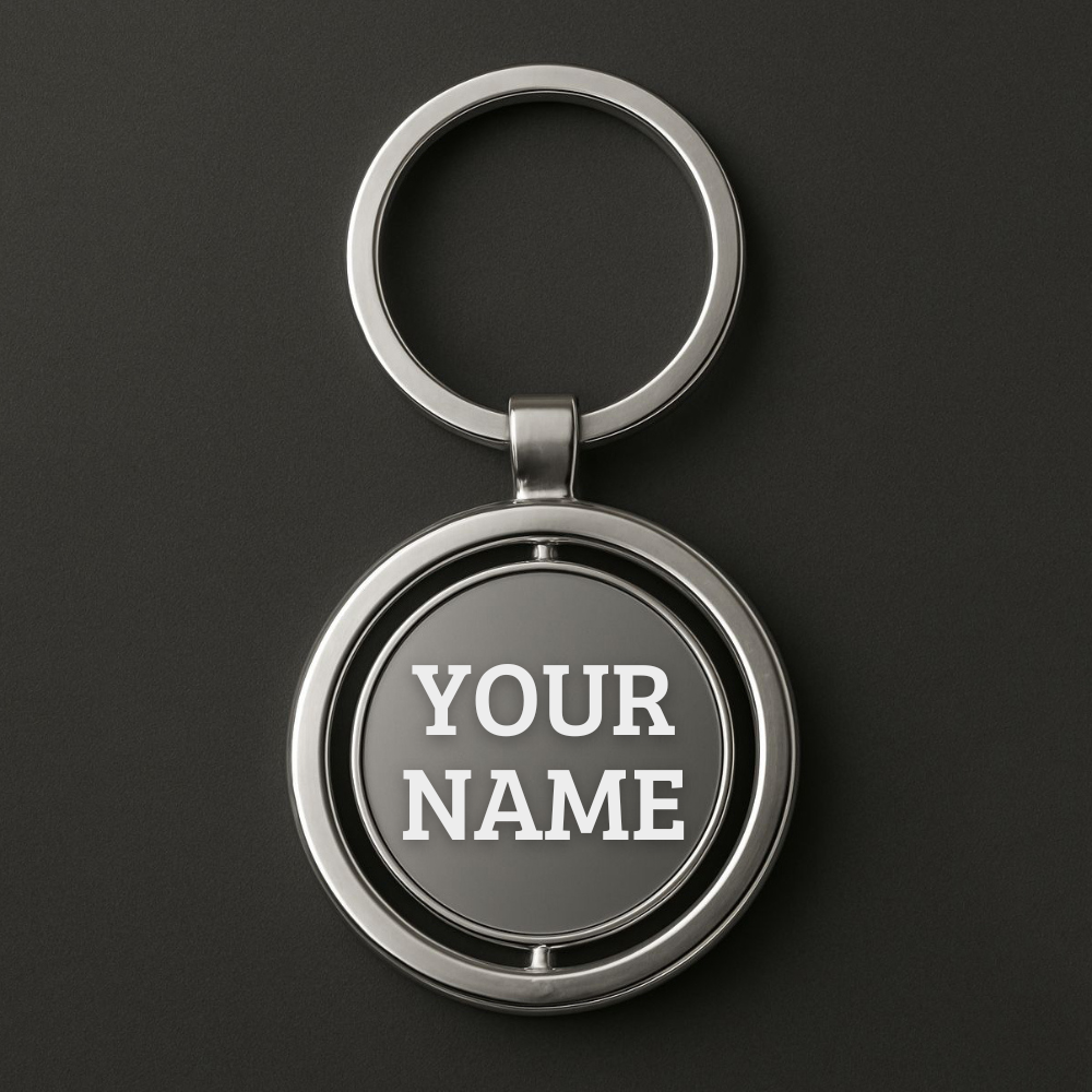 Rotating Metal Keychain with Custom Name Logo Printing
