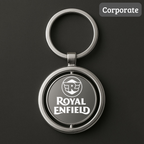 Rotating Round Metal Keychain – Custom Logo & Name Printing