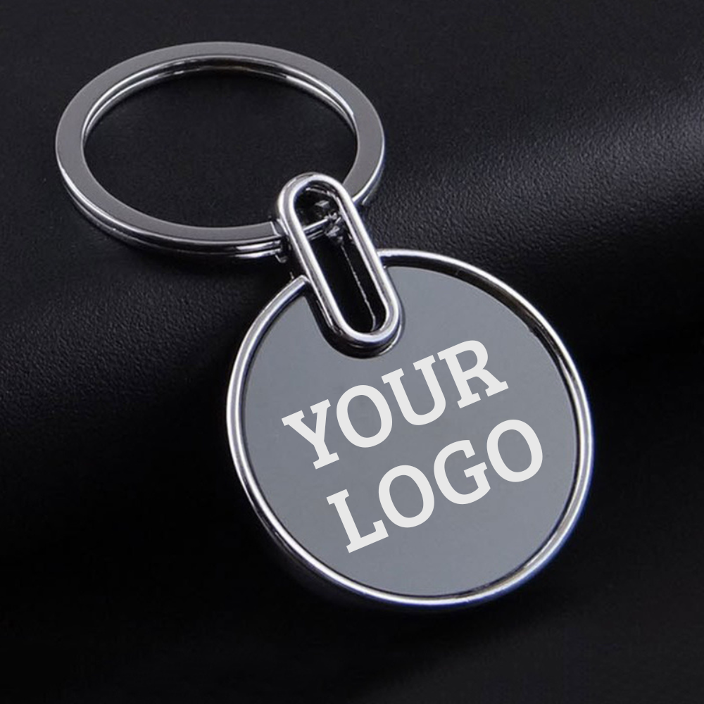 Custom Round Metal Keychain – Engrave Name or Logo