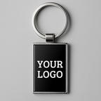 Rectangular Metal Keychain – Custom Logo & Name Engraving