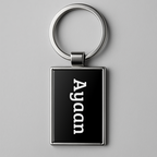 Rectangular Metal Keychain – Custom Logo & Name Engraving