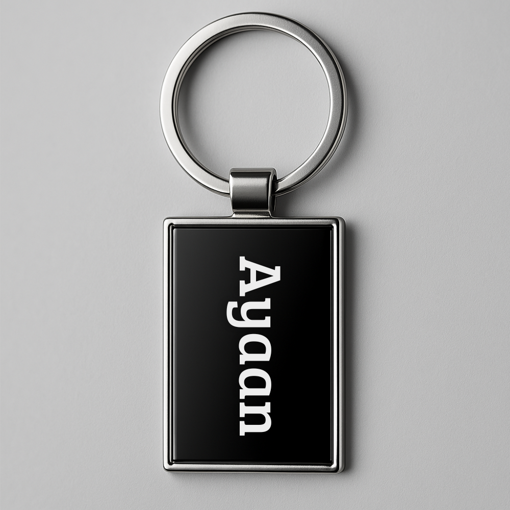 Personalized Rectangular Metal Keychain - Name or Logo Engraving
