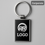 Rectangular Metal Keychain – Custom Logo & Name Engraving