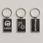 Rectangular Metal Keychain – Custom Logo & Name Engraving