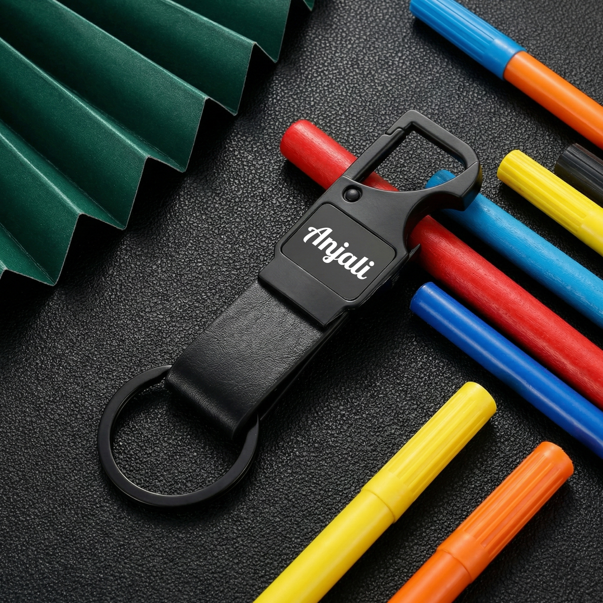 Matte Black Metal Keychain – Custom Branded Corporate Gift