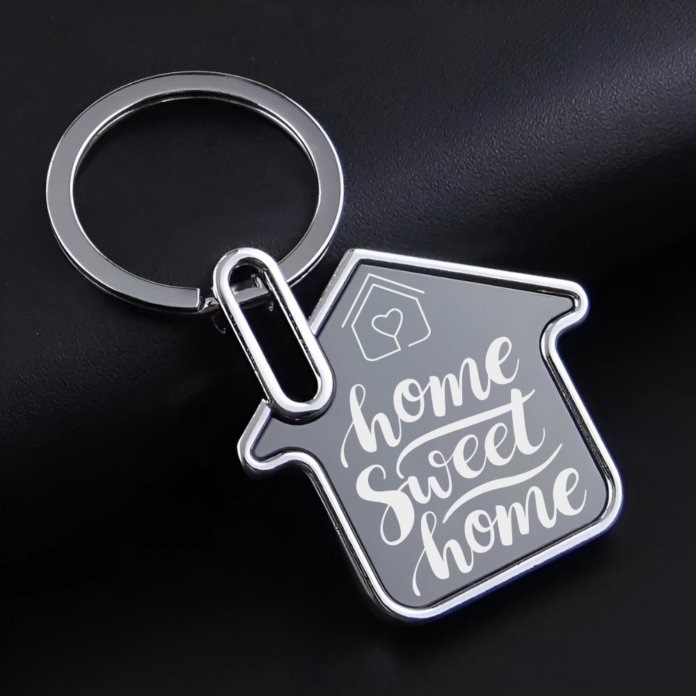 Personalized House Shape Keychain
