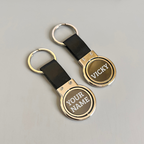 Silver Rotating Metal Keychain with Strap – Corporate Gifting