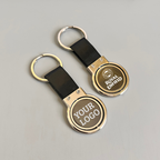 Silver Rotating Metal Keychain with Strap – Corporate Gifting