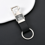 Metal Keychain with Leather Strap & Bottle Opener – Business Gifting