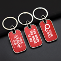 Personalized Metal Keychains Round - Red