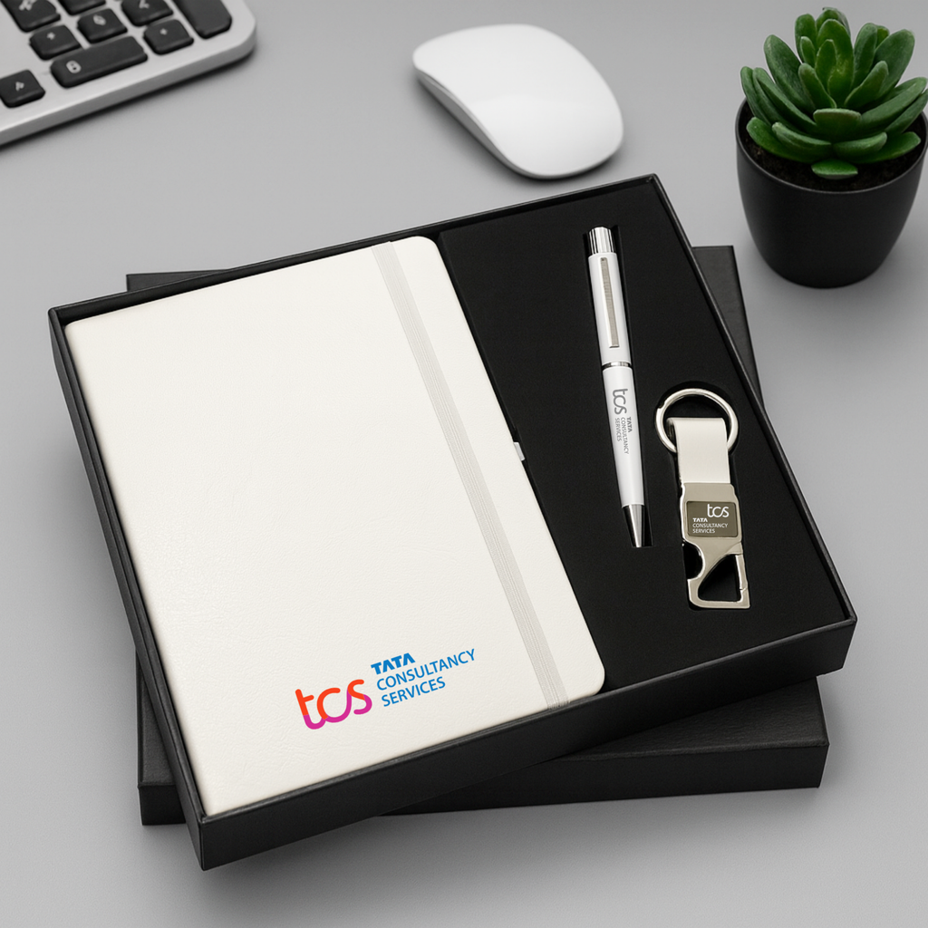 Personalized Diary, Pen & Keychain Employee Gift Set