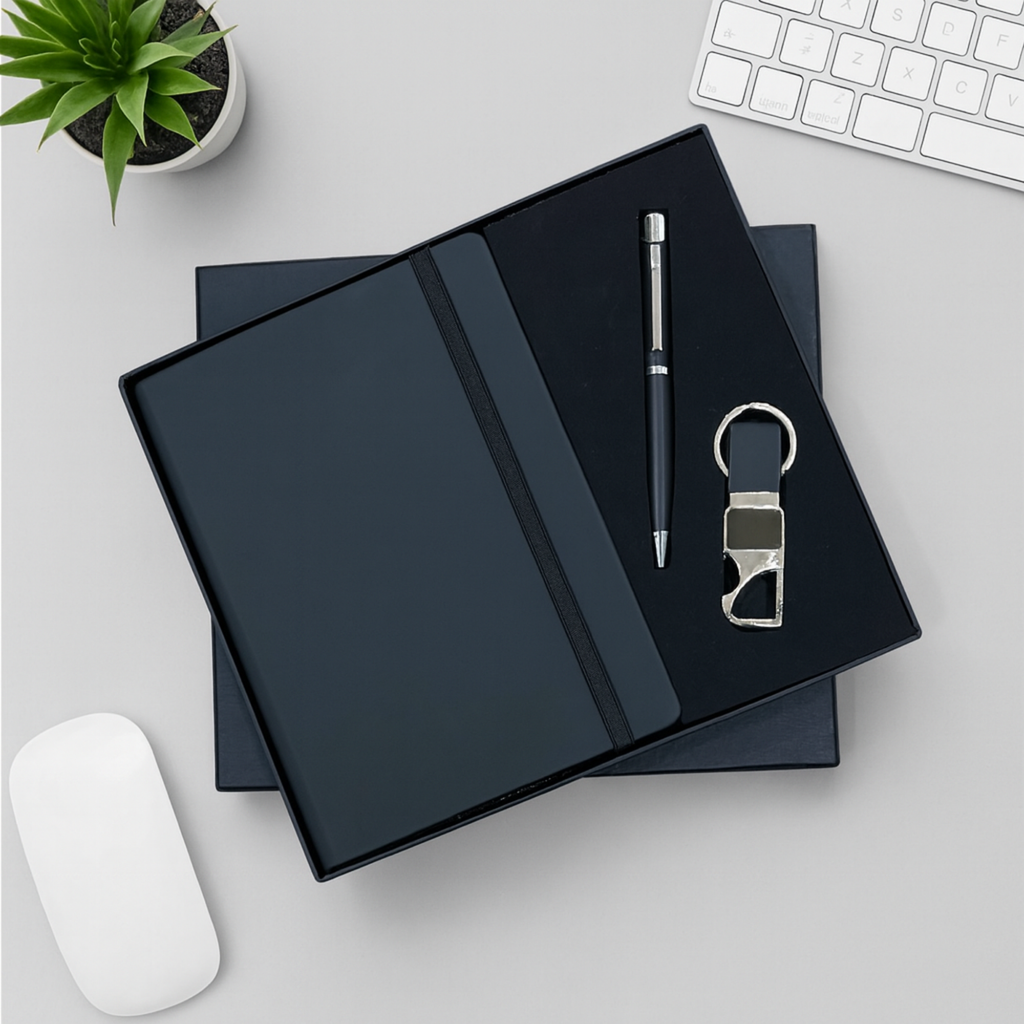 Personalized Diary, Pen & Keychain Employee Gift Set