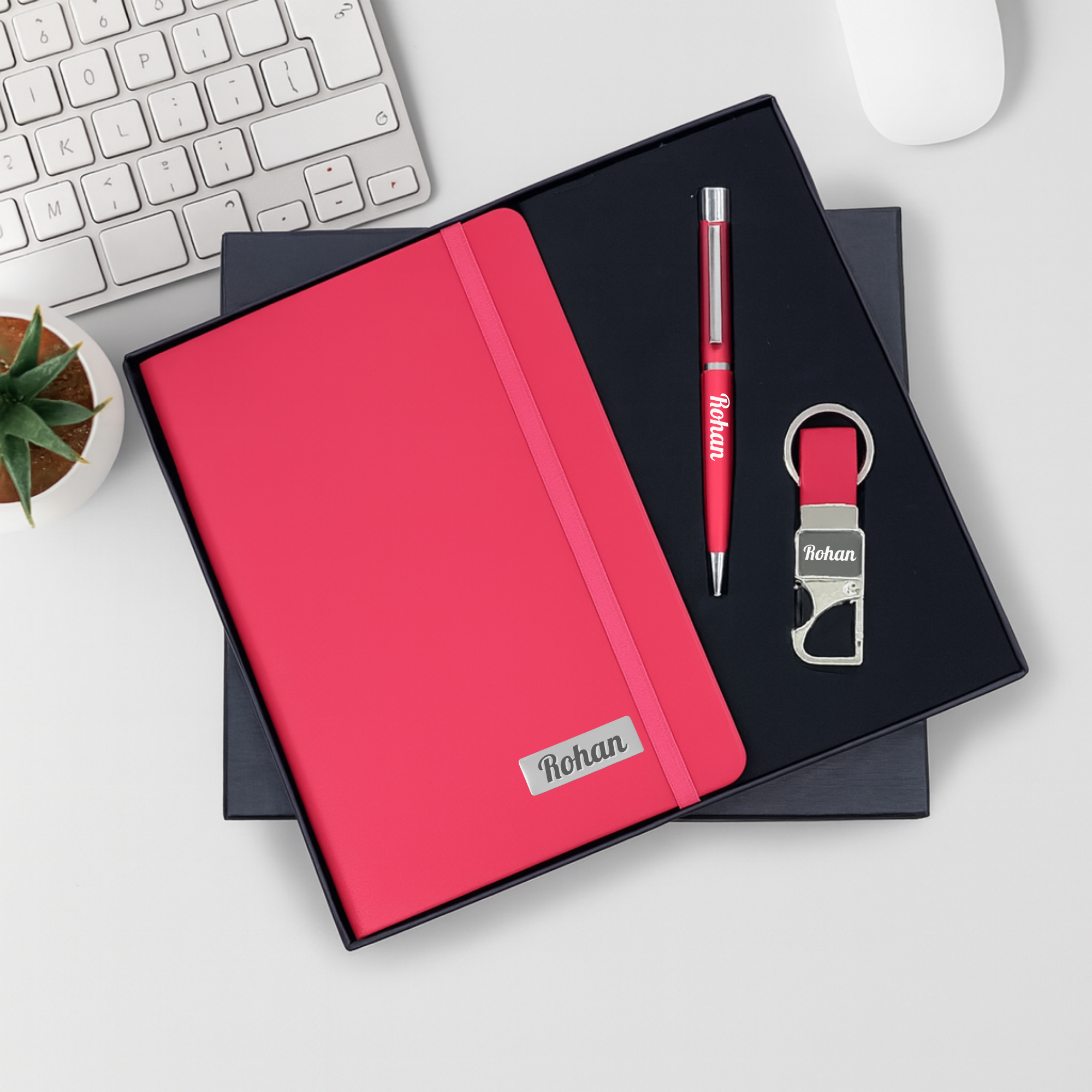 Personalized Diary, Pen & Keychain Employee Gift Set