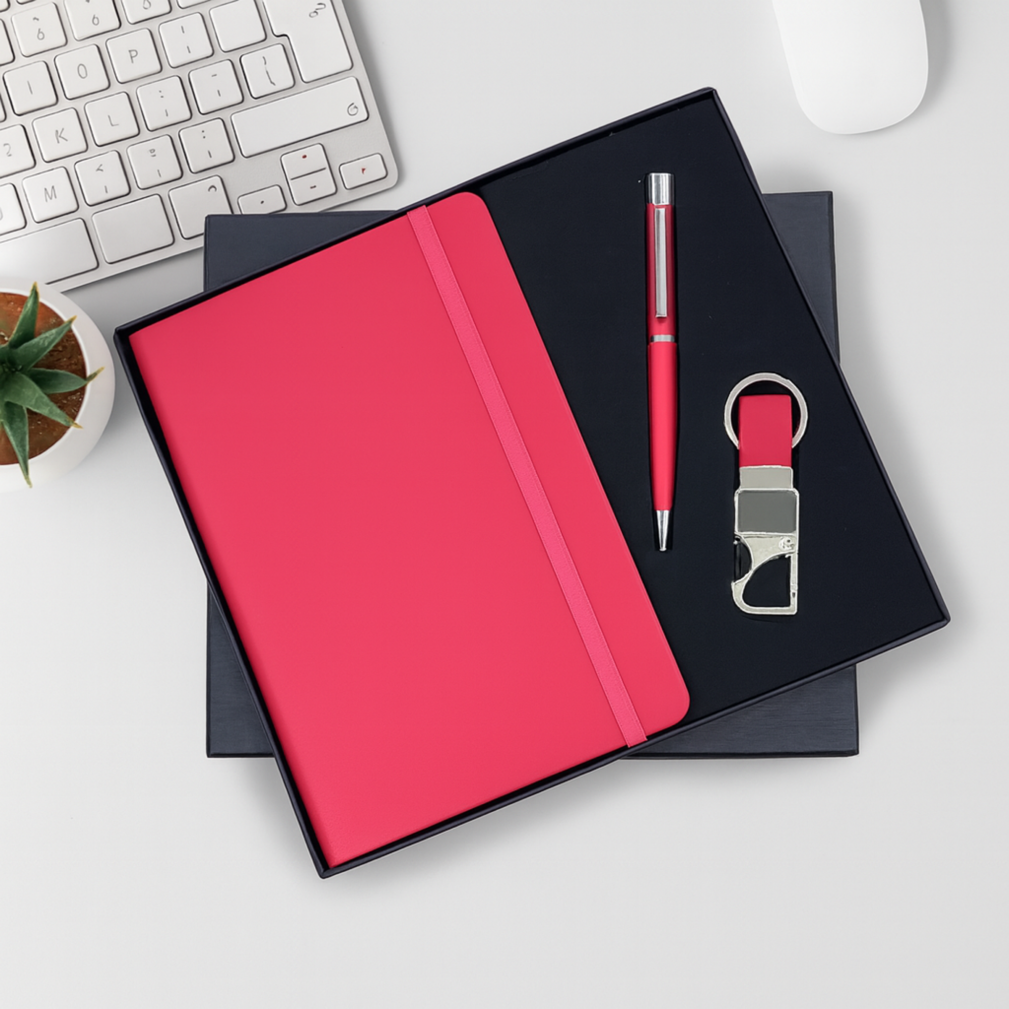 Personalized Diary, Pen & Keychain Employee Gift Set