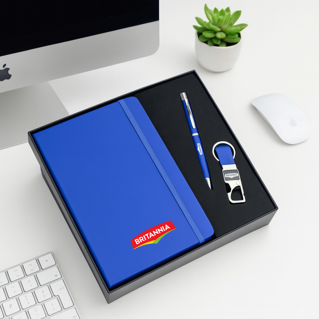 Personalized Diary, Pen & Keychain Employee Gift Set