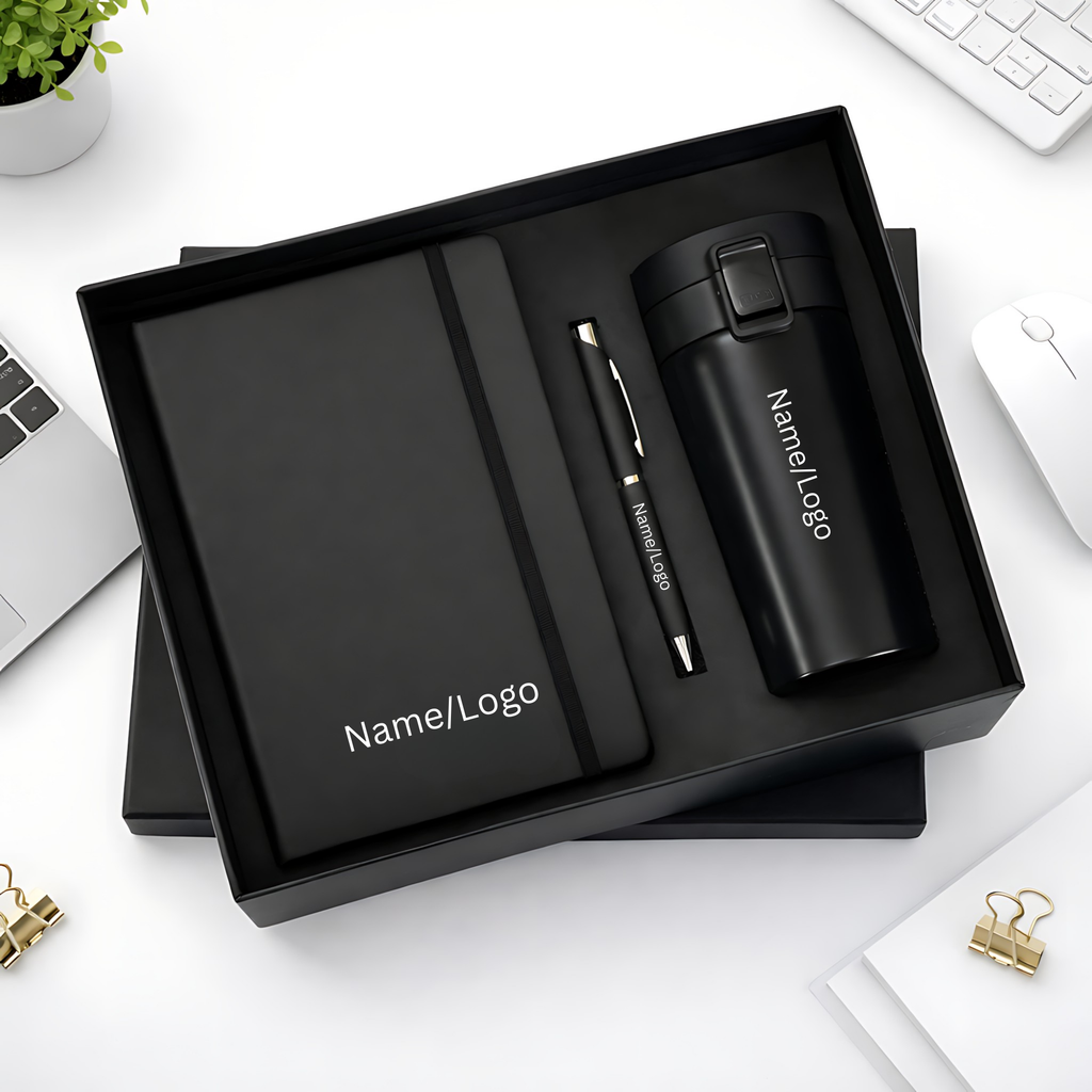 Office Gift Combo with Coffee Mug, Diary & Pen | Customize With Name Logo