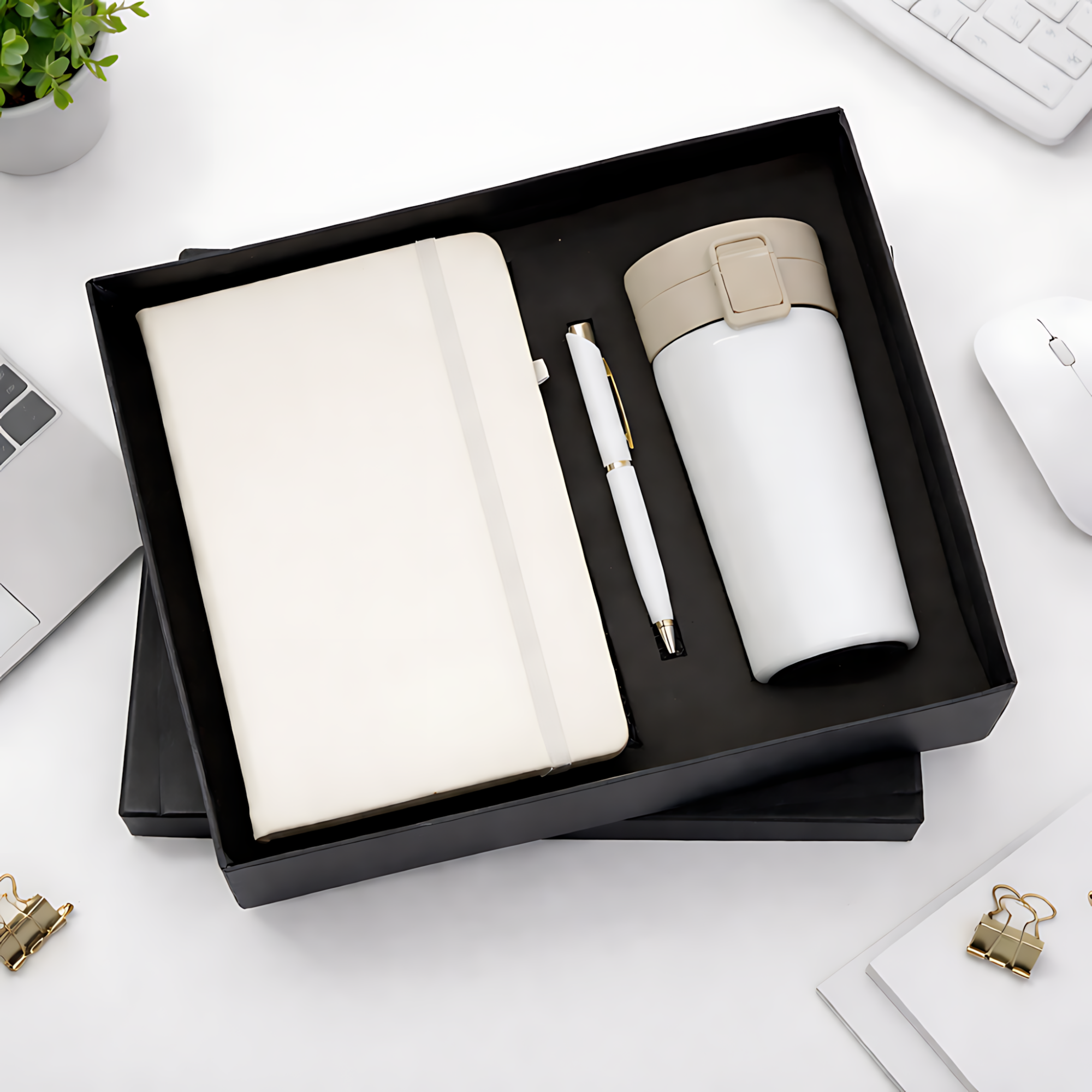 Office Gift Combo with Coffee Mug, Diary & Pen | Customize With Name Logo