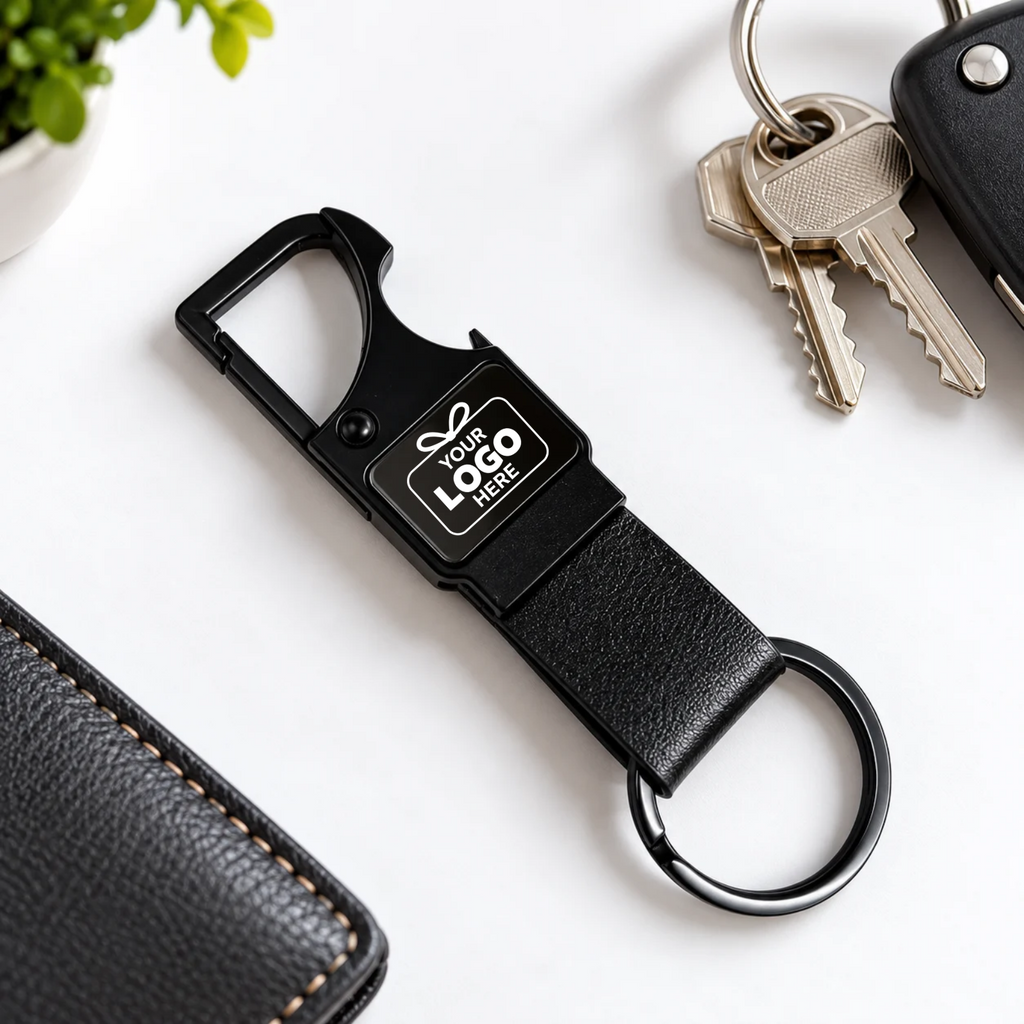 Matte Black Metal Keychain – Custom Branded Corporate Gift