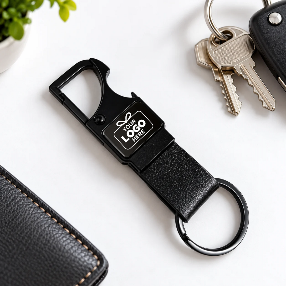 Matte Black Metal Keychain – Custom Branded Corporate Gift