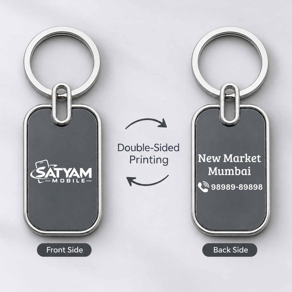 Branded Metal Keychain – Custom Name & Logo Engraving