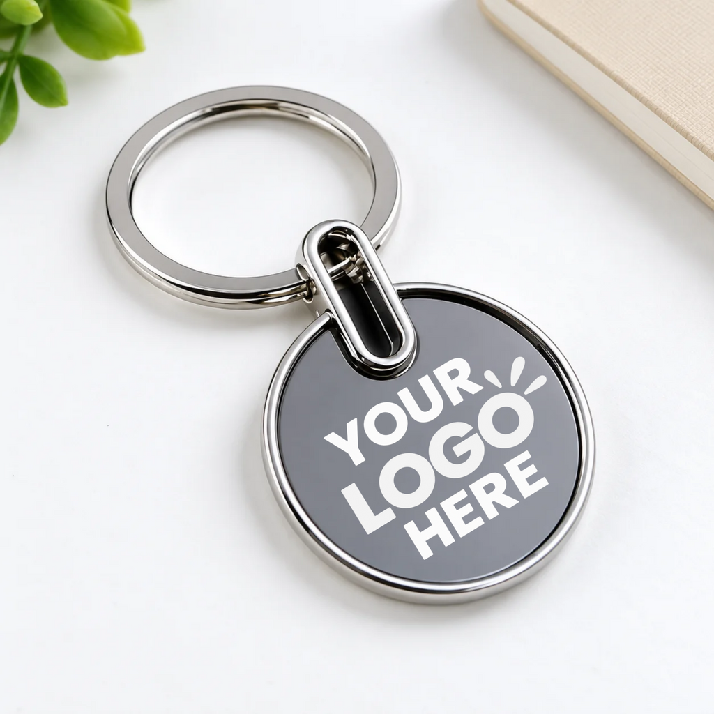 Round Metal Keychain – Custom Logo Engraving for Business Gifting